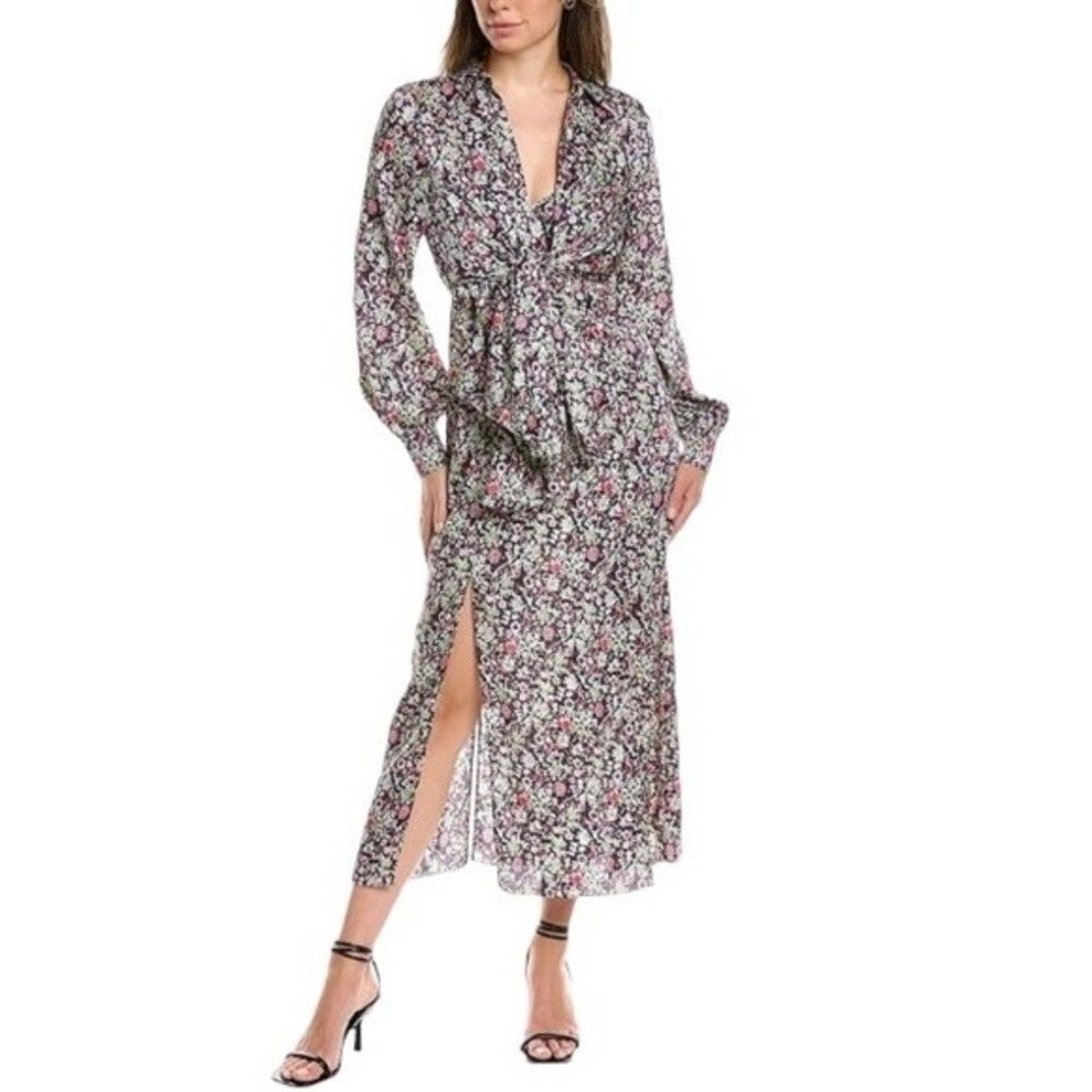 NWT Cinq à Sept | Quin Powder Blue Multi Midi Dress 2